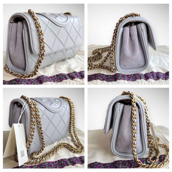 AUTHENTICATED NWT Tory Burch Fleming Soft Shoulder Bag & Miller Pavé Studs $700 - Picture 5 of 17